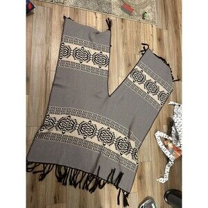 Elegant Black and Cream Patterned Wrap/Scarf